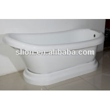 Chinese hot acrylic white discount freestanding oval bathtub with detachable plinth
